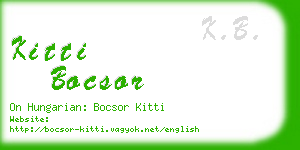 kitti bocsor business card